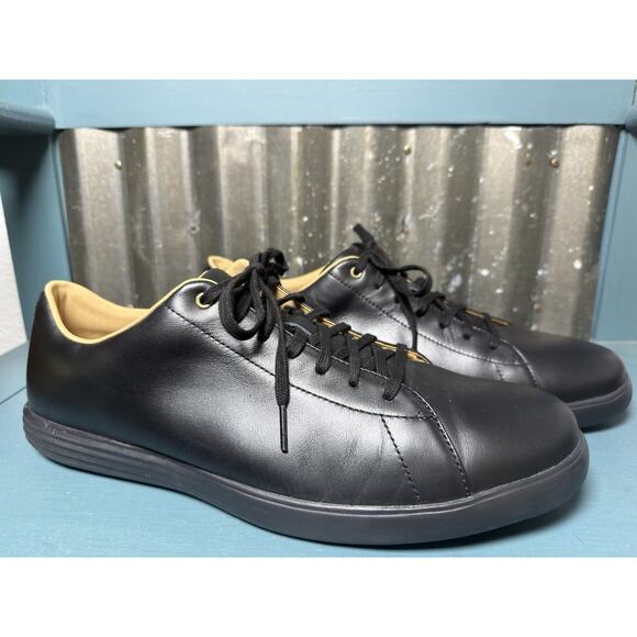 COLE HAAN Mens Grand CROSSCOURT II Sneaker Black Leather Size 12 Wide NEW main image 7
